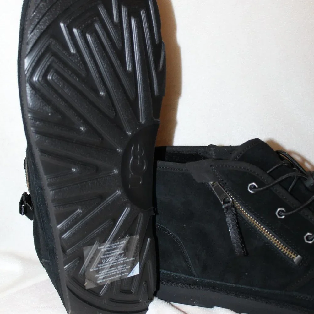 NIB UGG‎ MEN'S NEUMEL CHUKKA ZIP UP ANKLE BOOTS BLACK 17